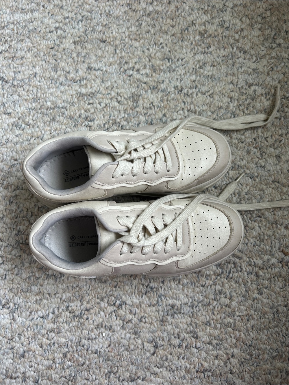 Call It Spring Cream White platform Low-Top Sneakers